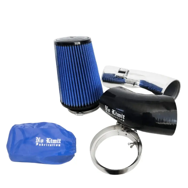 No Limit Fabrication Polished Cold Air Intake With Oiled Filter & Blue Pre-Filter For 2011–2016 Ford 6.7L Powerstroke 1