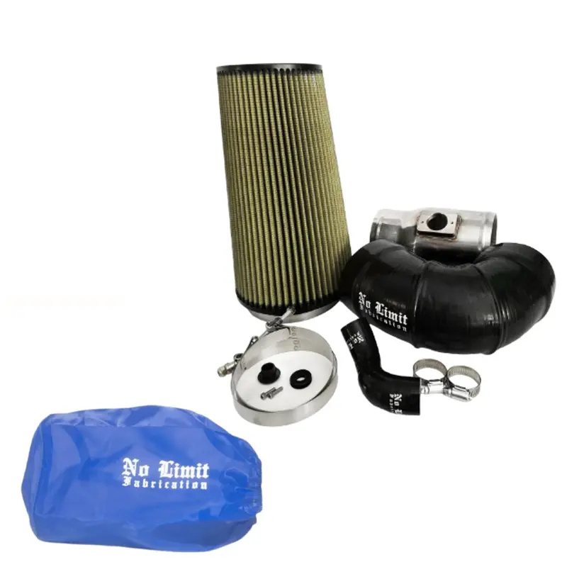 No Limit Fabrication Polished Cold Air Intake With Pro Guard 7 Filter & Blue Pre-Filter For 2008–2010 Ford 6.4L Powerstroke 1
