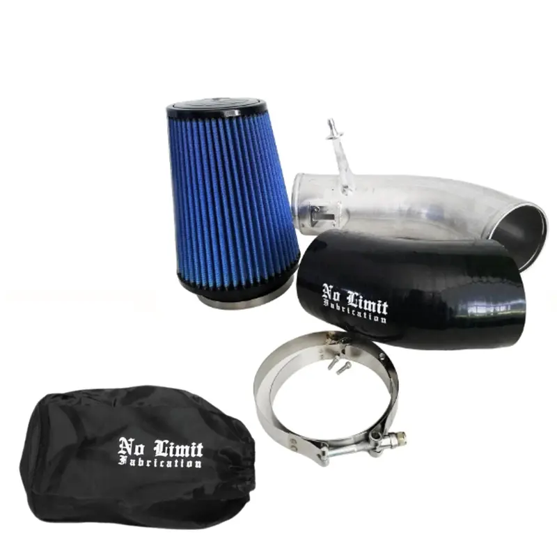 No Limit Fabrication Raw Cold Air Intake Pro5r With Black Pre-Filter For 2004–2007 6.0L Powerstroke 1