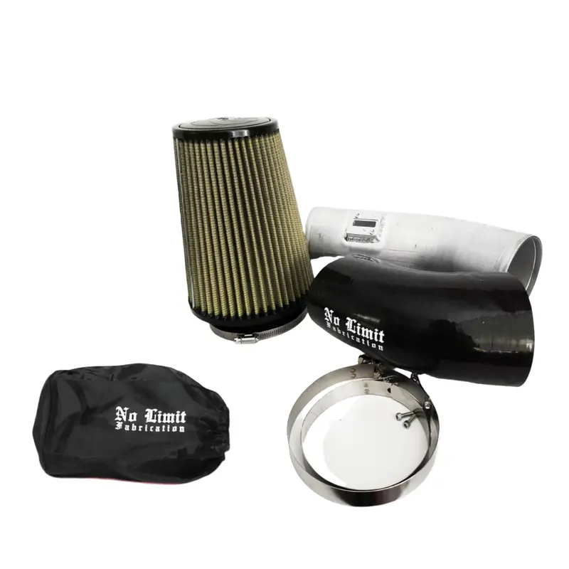 No Limit Fabrication Raw Cold Air Intake W/Pg7 & Black Pre-Filter For 2011–2016 6.7L Powerstroke 1