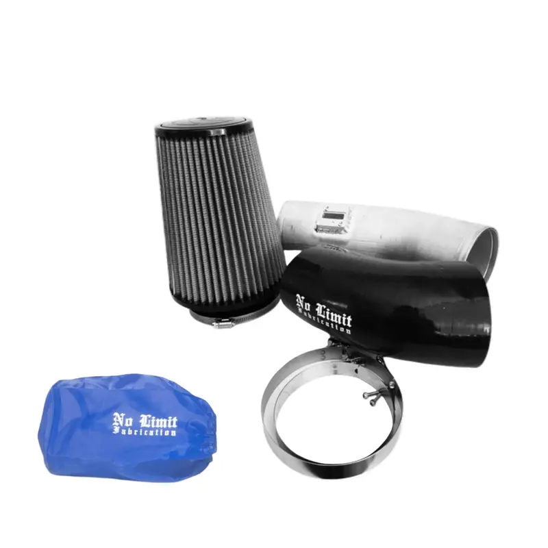 No Limit Fabrication Raw Cold Air Intake With Dry Filter & Blue Pre-Filter For 2011–2016 Ford 6.7L Powerstroke 1