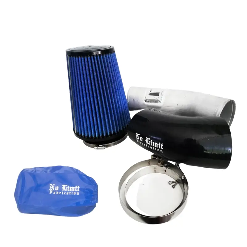 No Limit Fabrication Raw Cold Air Intake With Oiled Filter & Blue Pre-Filter For 2011–2016 Ford 6.7L Powerstroke 1