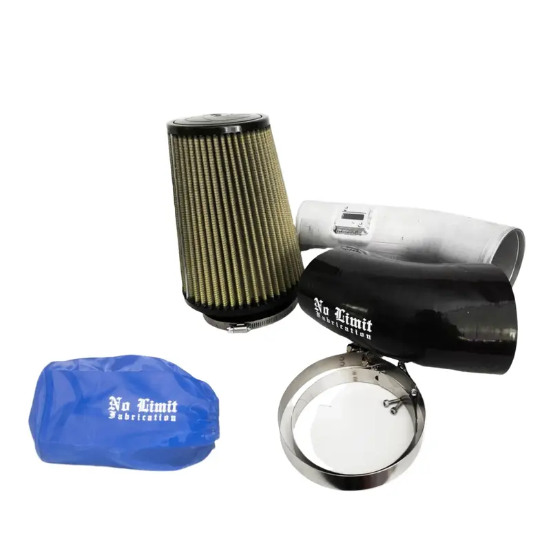 No Limit Fabrication Raw Cold Air Intake With Pro Guard 7 & Blue Pre-Filter For 2011–2016 Ford 6.7L Powerstroke 1