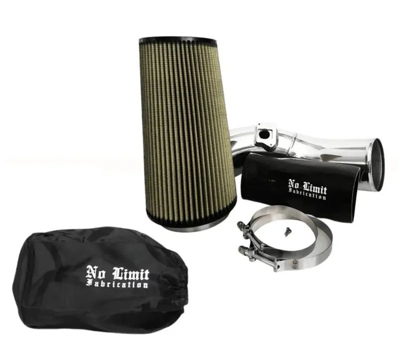 No Limit Polished Air Intake With Pg7 Filter And Black Pre-Filter For 2003 6.0L Powerstroke 1