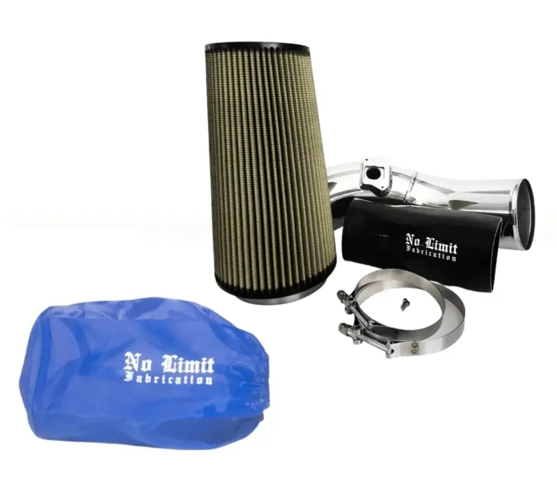No Limit Polished Air Intake With Pg7 Filter And Blue Pre-Filter For 2003 6.0L Powerstroke 1