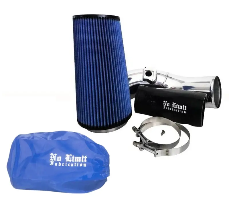 No Limit Polished Cold Air Intake With Pro5r Filter And Blue Pre-Filter For 2003 6.0L Powerstroke 1