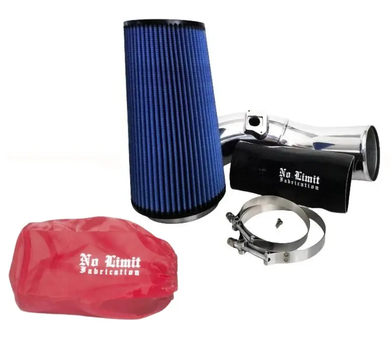 No Limit Polished Cold Air Intake With Pro5r Filter And Red Pre-Filter For 2003 6.0L Powerstroke 1