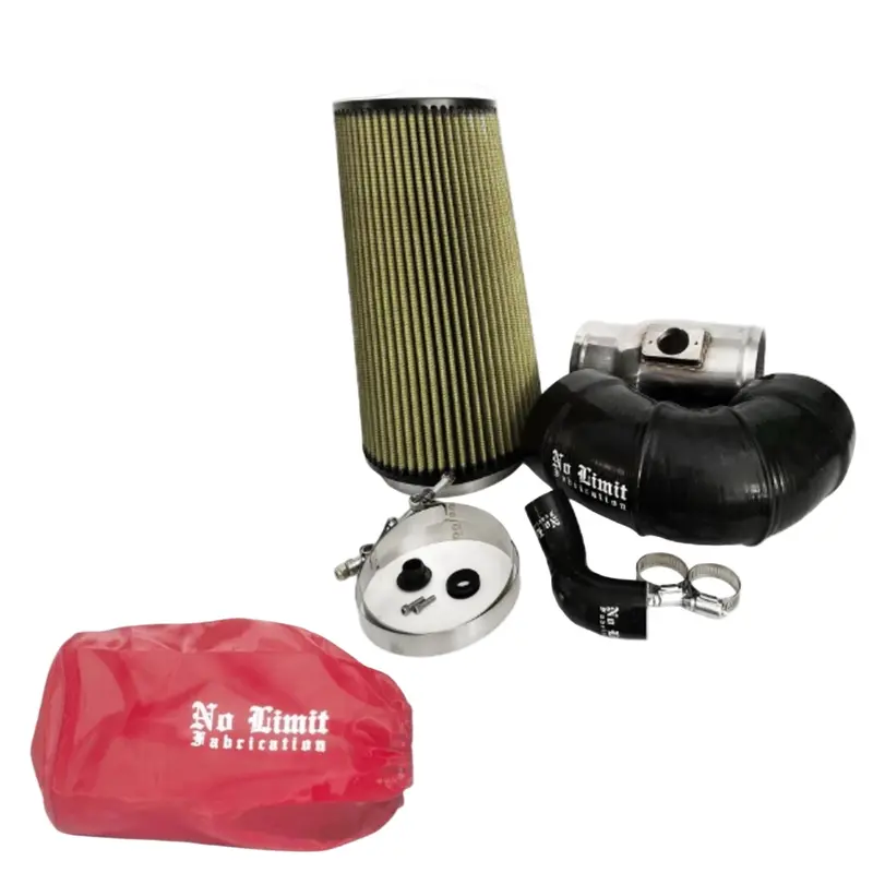 No Limit Raw Air Intake With Pro Guard 7 Filter And Red Pre-Filter For 2008–2010 Ford 6.4L Powerstroke 1