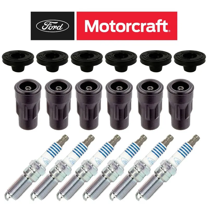 Oem Motorcraft Iridium Spark Plug Set & Boots For 2011-2016 F-150 3.5L Ecoboost 1