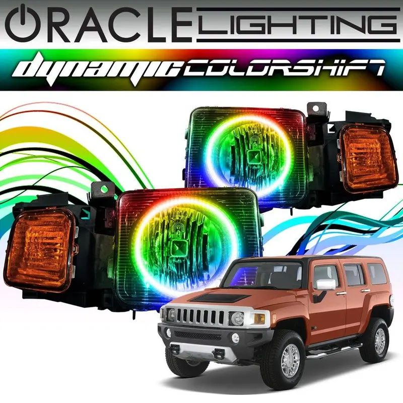 Oracle Dynamic Colorshift Headlight Halo Kit For 2005-2010 Hummer H3 1