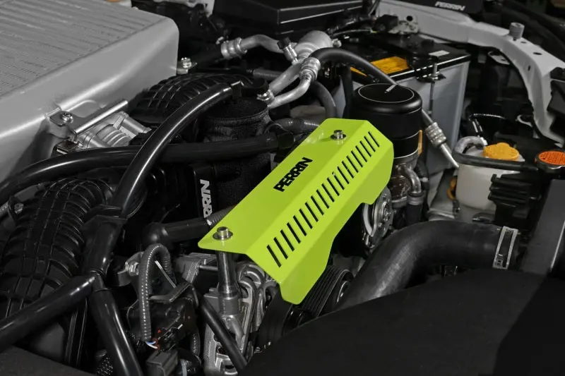 Perrin 22-23 Subaru Wrx Pulley Cover (Short Version - Works W/Aos System) - Neon Yellow 2