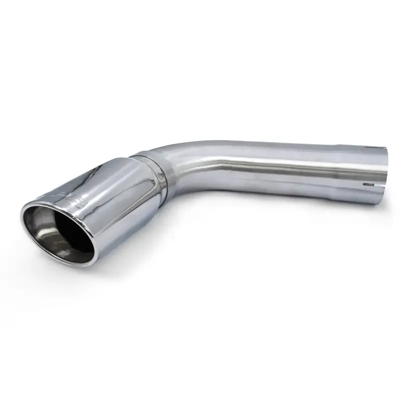 Ppe 4" Steel Turn-Out Exhaust Pipe W/ 5" Polished Tip For 07-19 Gm 6.6L Duramax 2