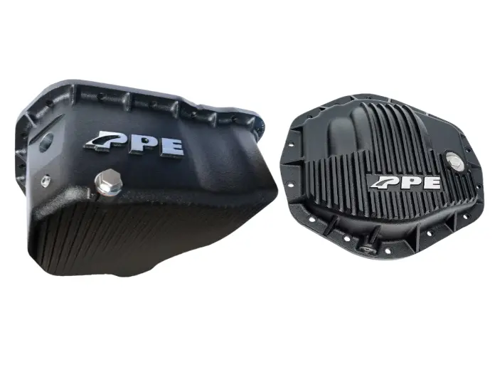 Ppe Black Aluminum Oil Pan & Rear Differential Cover For 01-10 Gm 6.6L Duramax 1