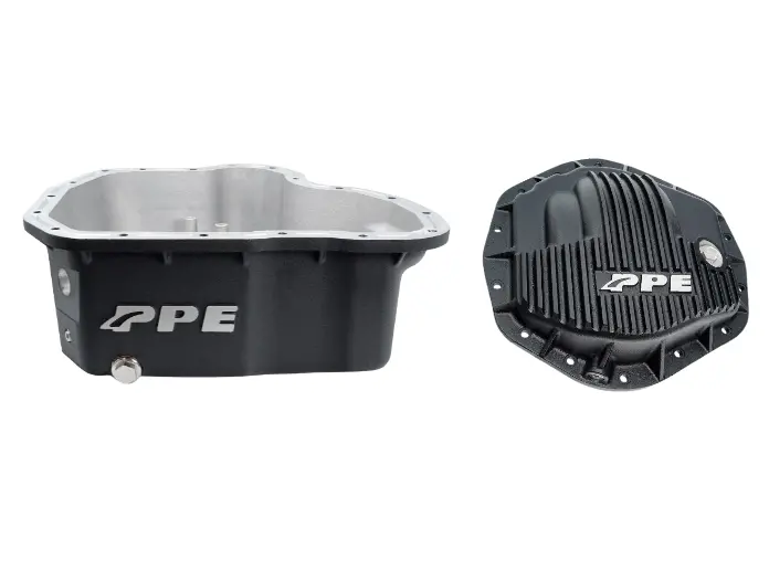Ppe Black Aluminum Oil Pan & Rear Differential Cover For 11-16 Gm 6.6L Duramax 1
