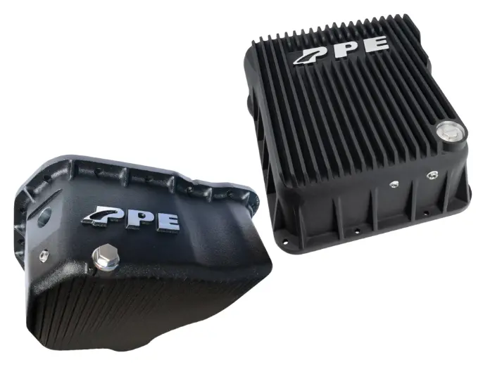 Ppe Black Deep Aluminum Transmission & Oil Pan Kit For 2001-2010 Gm 6.6L Duramax 1
