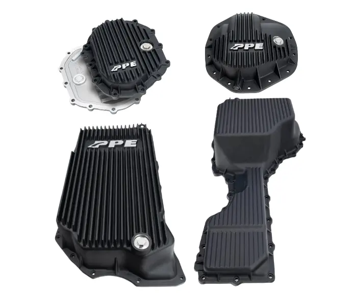 Ppe Black Deep Trans/Oil Pan/Front & Rear Diff Cover For 20-24 Gm 6.6L Duramax 1