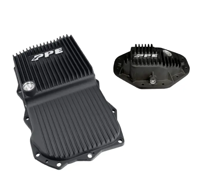 Ppe Black Deep Trans Pan & 9.25" 12-Bolt Rear Diff Cover For 13-22 Ram 1500 1