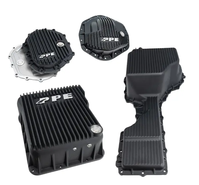 Ppe Black Deep Transmission/Oil Pan/Front & Rear Diff Cover For 2017-2019 Gm 6.6L Duramax 1