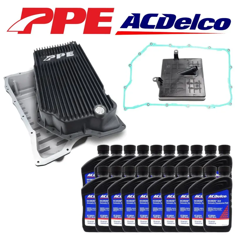 Ppe Black Deep Transmission Pan/Acdelco Service Kit For 2020-2023 Chevy/Gmc Silverado/Sierra 2500/3500 L5p 1