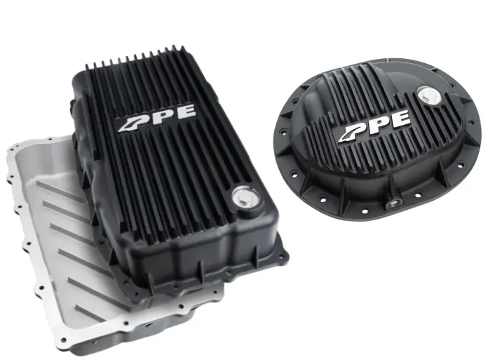 Ppe Black Deep Transmission Pan & Rear Diff Cover For 2020-2024 Gm 3.0L Duramax 1