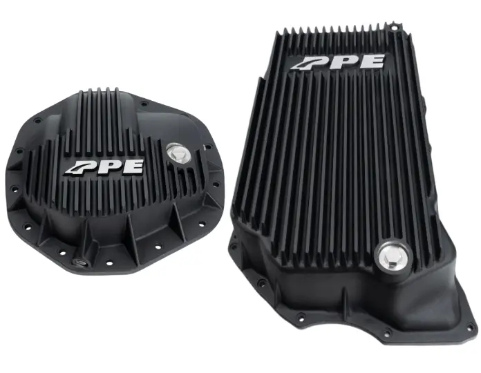 Ppe Black Deep Transmission Pan & Rear Diff Cover For 2020-2024 Gm 6.6L Duramax 1