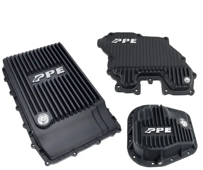 Ppe Black Trans Pan/Oil Pan/ Rear Diff Cover For 18-21 Ford F150 3.0L 10R80 1