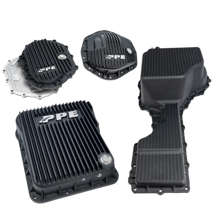 Ppe Black Transmission/Oil Pan/Front & Rear Diff Cover For 17-19 Gm 6.6L Duramax 1