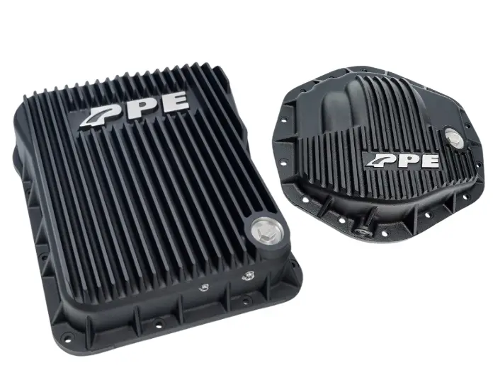 Ppe Black Transmission Pan & Rear Diff Cover Kit For 2001-2019 Gm 6.6L Duramax 1