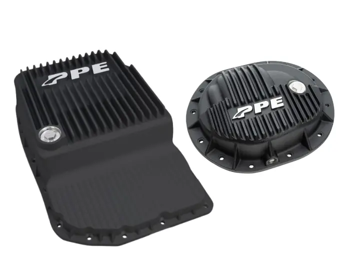 Ppe Black Transmission Pan & Rear Differential Cover For 14-21 Gmc/Chevy 1500 1