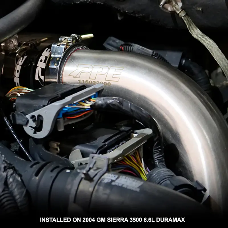 Ppe Brushed 3" Hot Side Intercooler Charge Pipe For 04-10 Gmc Chevy 6.6L Duramax 2
