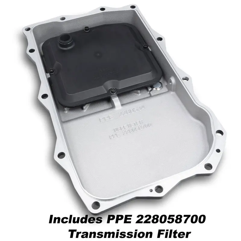 Ppe Brushed Aluminum Trans Pan For 2012-2021 Jeep Grand Cherokee 8-Speed Auto 2