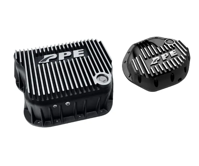 Ppe Brushed Deep Trans Pan & Front Diff Cover For 03-09 Dodge Ram 2500/3500 5.9L 1