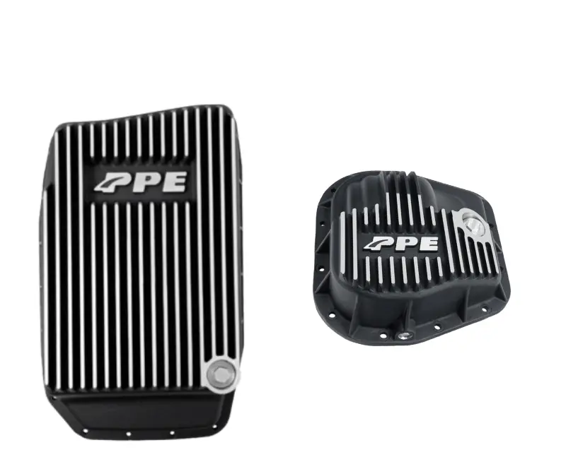 Ppe Brushed Deep Trans Pan & Rear Diff Cover For 09-17 Ford F150 6R80 9.75"-12 1