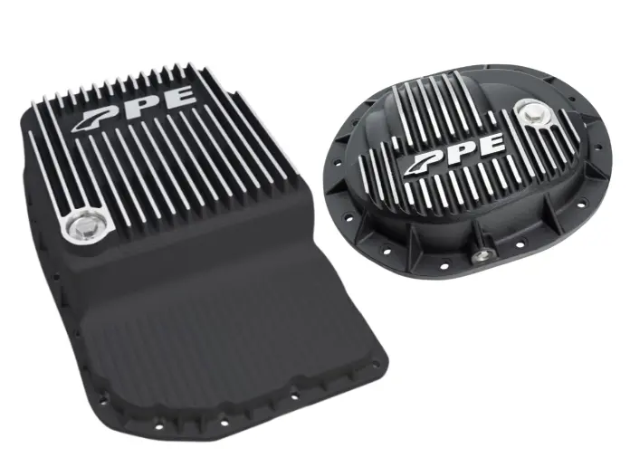 Ppe Brushed Transmission Pan & Rear Differential Cover For 14-21 Gmc/Chevy 1500 1