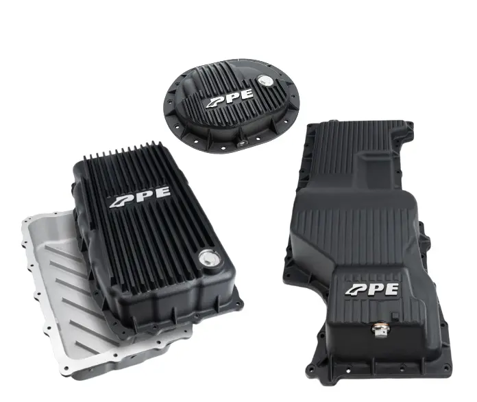 Ppe Deep Black Transmission/Oil Pan/Rear Diff Cover For 20-24 Gm 3.0L Duramax 1