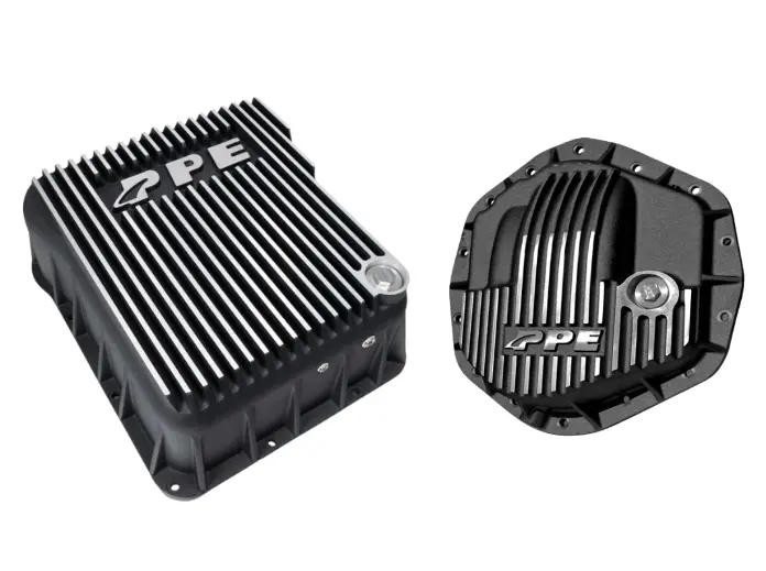Ppe Deep Brushed Transmission Pan & Rear Diff Cover For 01-19 Gm 6.6L Duramax 1