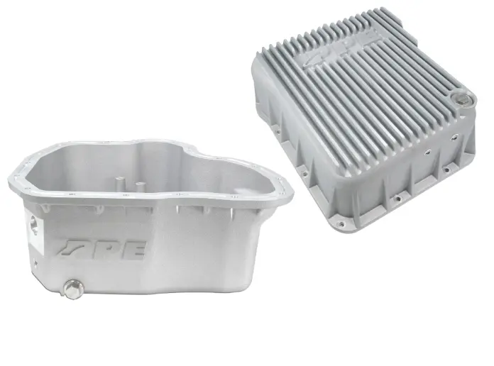 Ppe Deep Raw Aluminum Transmission & Oil Pan Kit For 2001-2010 Gm 6.6L Duramax 1