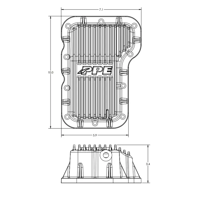 Ppe Heavy Duty Black Aluminum Oil Pan Kit For 2018-2024 Jeep Wrangler 2.0L Turbo 2