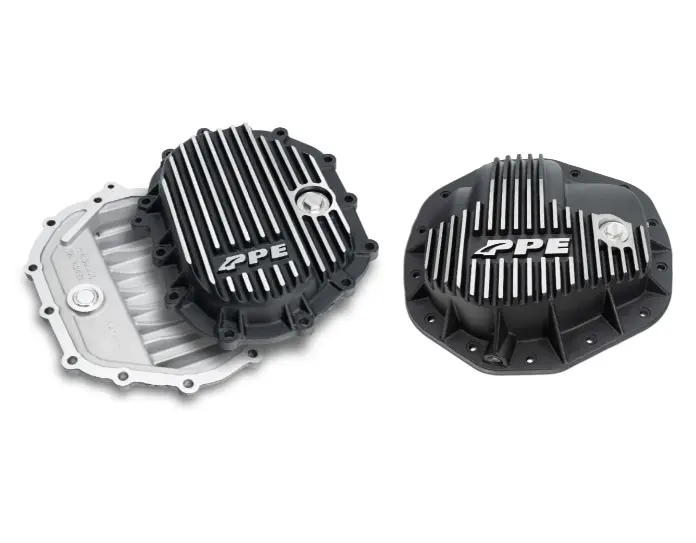 Ppe Heavy Duty Brushed Front & Rear Differential Cover For 20-24 Gm 6.6L Duramax 1