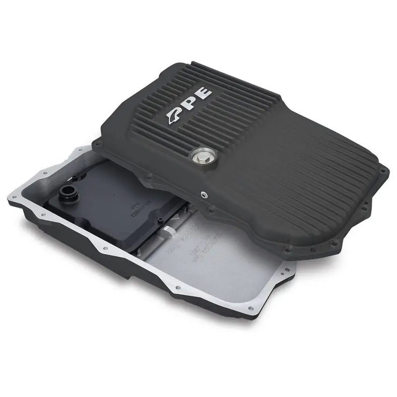 Ppe Heavy-Duty Cast Aluminum Shallow 850Re Transmission Pan - Black For 18-25 Jeep Wrangler Jl / Jeep Gladiator Jt 1
