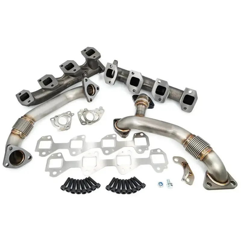 Ppe High Flow Exhaust Manifolds W/ Up Pipes For 06-07 Gm 6.6L Lly/Lbz Duramax 1