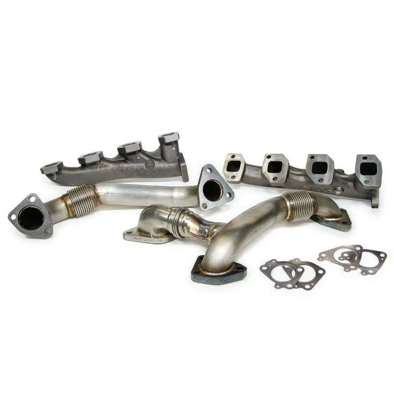 Ppe High Flow Exhaust Manifolds W/ Up Pipes For 2007.5-2010 Gm 6.6L Lmm Duramax 1