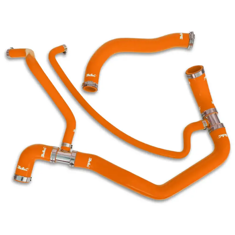 Ppe Orange Silicone Upper & Lower Coolant Hose Kit For 2001-2005 Gm 6.6L Duramax 1