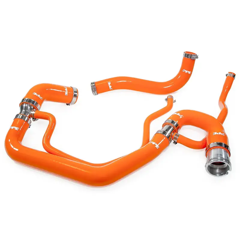Ppe Orange Silicone Upper & Lower Coolant Hose Kit For 2006-2010 Gm 6.6L Duramax 1