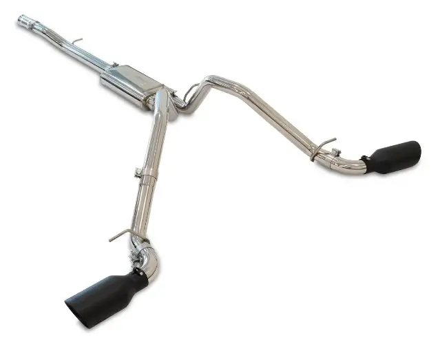 Ppe Polished Dual Exit Cat-Back Exhaust Kit W/ Black Tips For 14-19 Gm 1500 5.3L 1