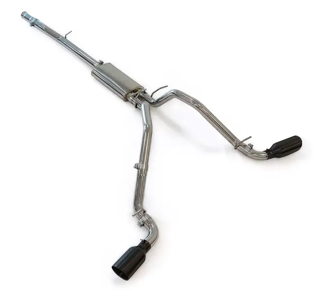 Ppe Polished Dual Exit Cat-Back Exhaust W/Black Tips For 09-13 Gm 1500 4.8L/5.3L 1