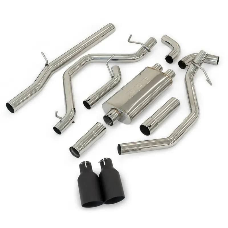 Ppe Polished Dual Exit Cat-Back Exhaust W/Black Tips For 09-13 Gm 1500 4.8L/5.3L 2