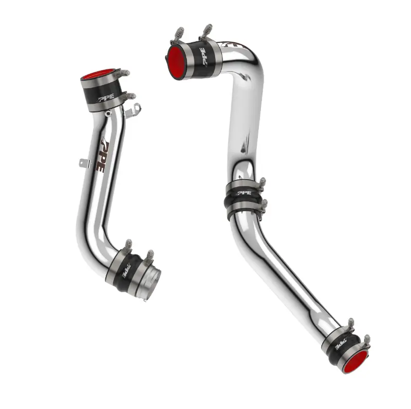 Ppe Polished Hot & Cold Side Intercooler Pipes For 17-19 Gmc Chevy 6.6L Duramax 1
