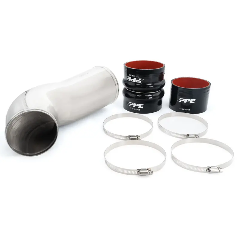 Ppe Polished Turbo Inlet Upgrade Kit For 20-25 Gmc Chevrolet 6.6L Duramax L5p 1