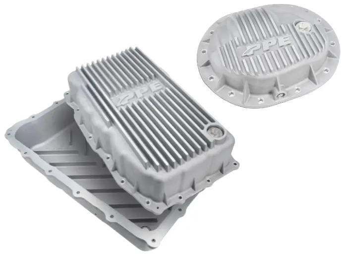Ppe Raw Deep Transmission Pan & Rear Diff Cover For 2020-2024 Gm 3.0L Duramax 1